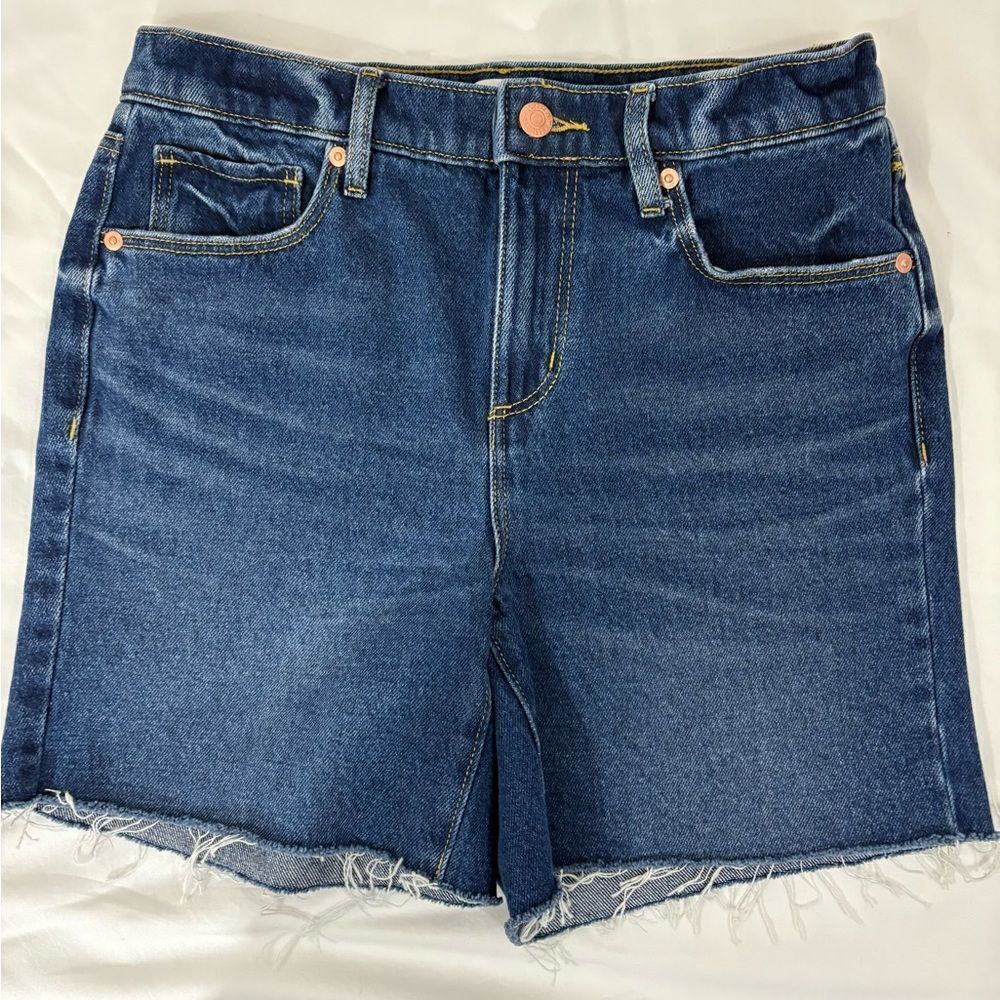 NWT LOFT Dark Blue Jean Shorts with Frayed Hem